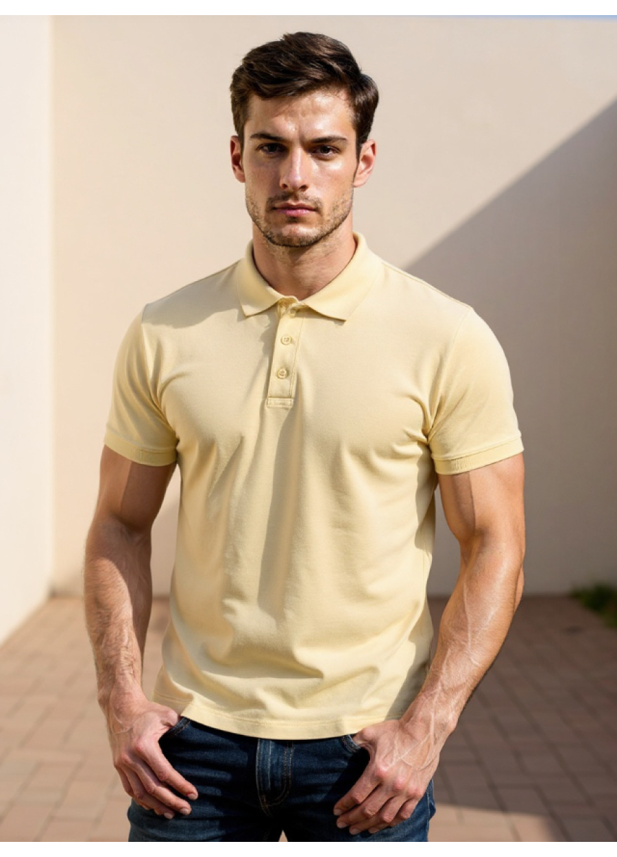 Polo yaka pike tshirt Bej