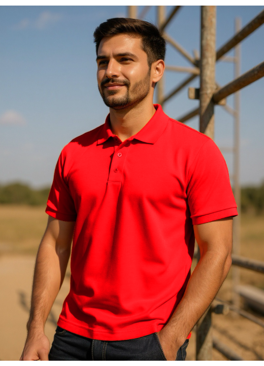 Polo yaka pike tshirt Kırmızı